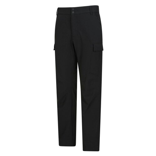 Mountain Warehouse Mens Beacon Softshell Fleece Lined Trousers - Black