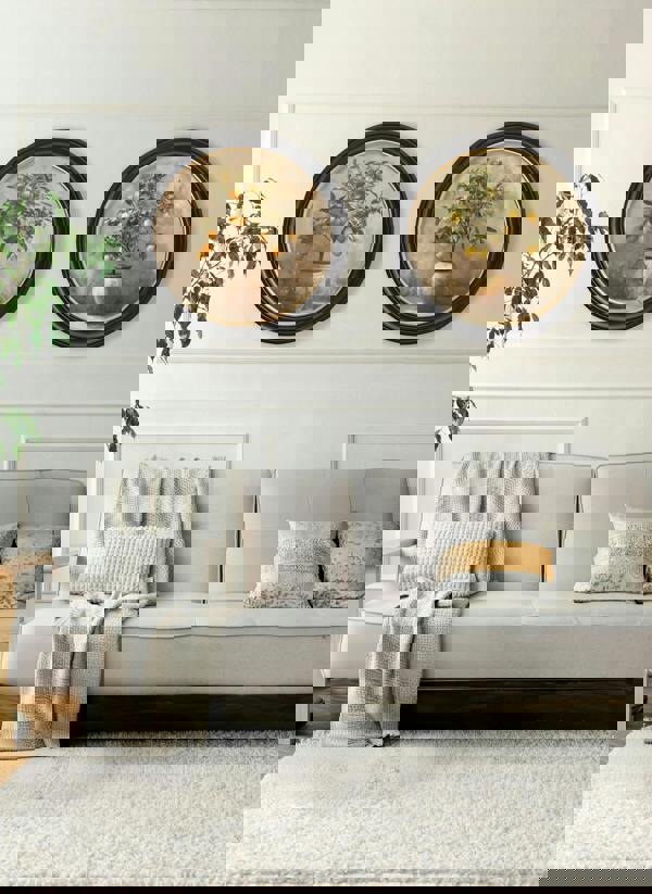 Exceptional Art Mediterranean Orange Tree - Oxford round frame