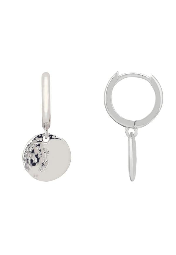 Latelita Lunar Moon Huggie Hoop Earrings Silver