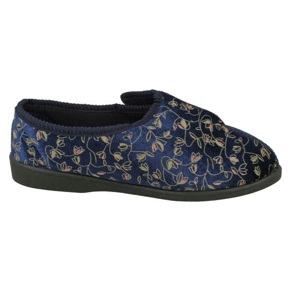 Spot On Ladies Spot On Floral Detailed Washable Slippers LVSN