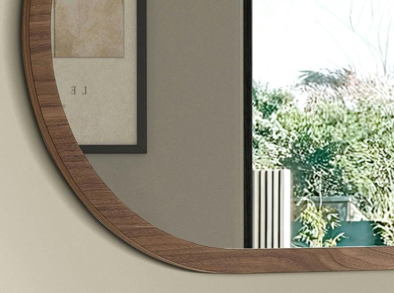 Angel Cerdá Oval Half Point walnut wall mirror 3295