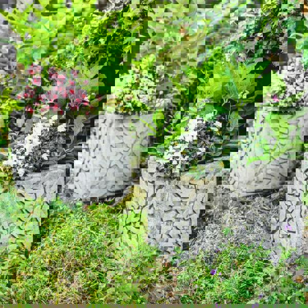 Pair of Stone Cast Large Celtic Garden Planter Pots