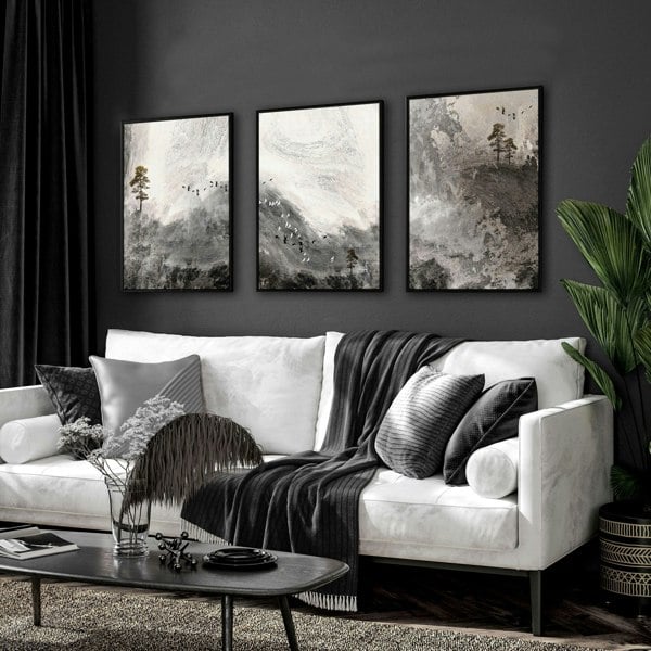 Living room art wall | set of 3 Landscape art prints