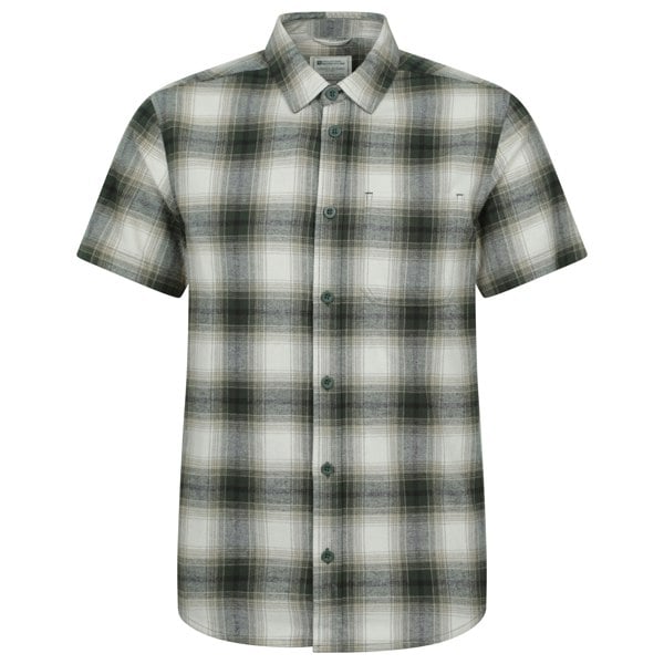 Mountain Warehouse Mens Trace Flannel Short-Sleeved Shirt - Green