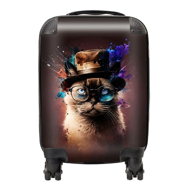 Warren Reed Siamese Cat Face Splashart Suitcase