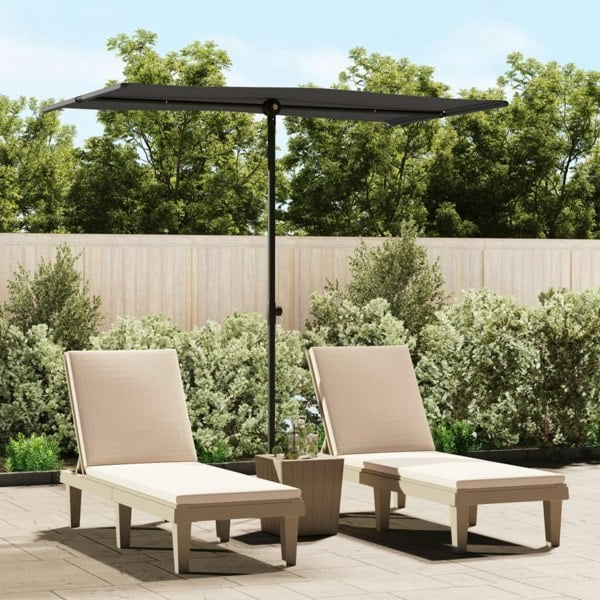 Berkfield Outdoor Parasol with Aluminium Pole 180x110 cm Black