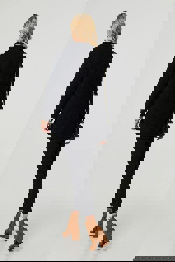 Black | Soft Texture Pocket Detail Blazer Jacket
