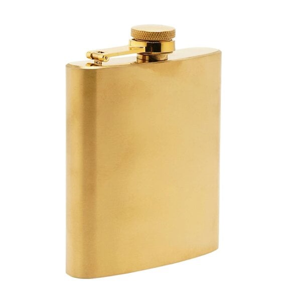 Harvey Makin 6oz Gold Stainless Steel Flask Set with Funnel