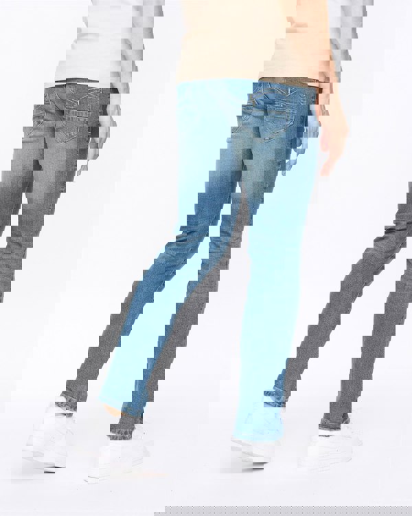Crosshatch Farrowed Stretch Denim Jeans Stone Wash