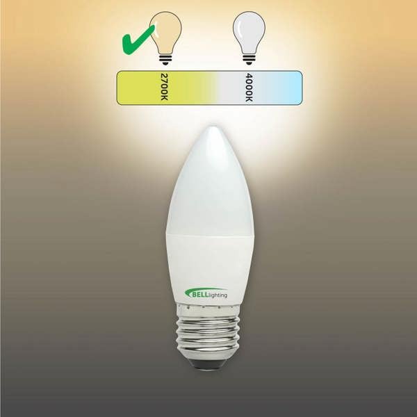 BELL Lighting E27 Edison Screw LED Candle 4.7W Energy Saving Light Bulbs