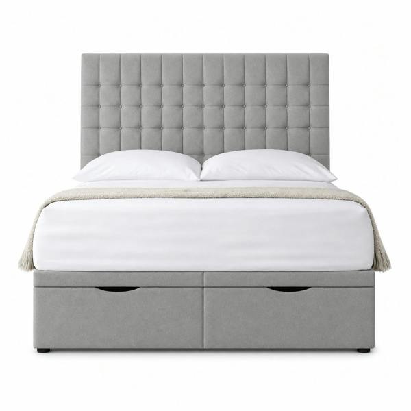 Great British Beds Victoria Divan Ottoman Bed - Silver Plush