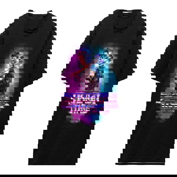 Stranger Things Womens Steve Harrington Burst T-Shirt - Black