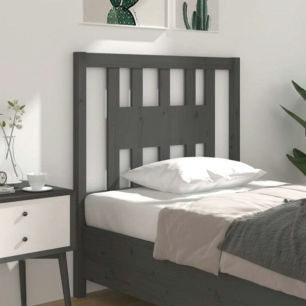 Berkfield Headboard Grey 96x4x100 cm Solid Wood Pine