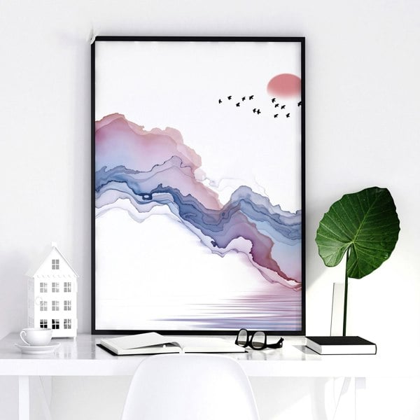 Wall art set of 3 | set of 3 Japanese wall art for office