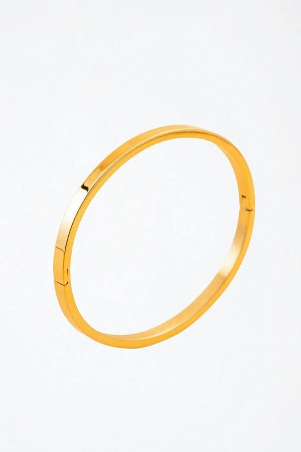 Gold Plated Oval Bangle