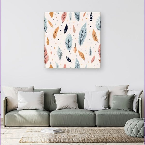 Warren Reed Pastel Feather Pattern Canvas