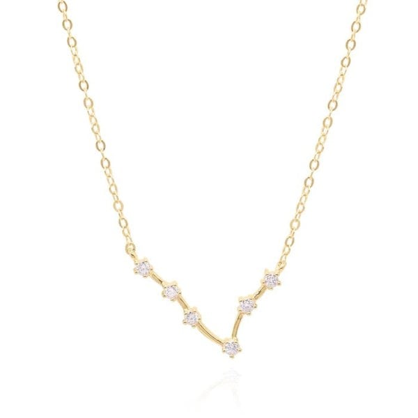 Gold Trip Pisces Zodiac Constellation Necklace