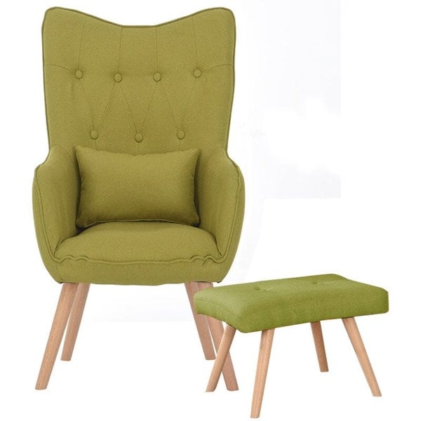Soft Velvet Wingback Lounge Chair and Footstool Wingback Chairs Living and Home