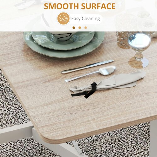 Wyld Haus Senaba Wooden Oak Drop Leaf Dining Table Seating 4 To 6