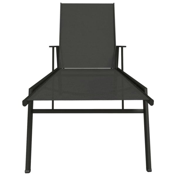 Berkfield Sun Lounger Steel and Textilene Fabric Black