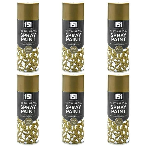 151 6X 151 Gold Metallic Spray Paint 400ml