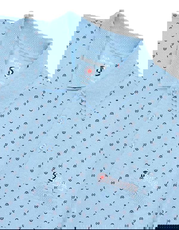 Lambretta Mens Smart Casual Retro All Over Print SKA Polo Shirt