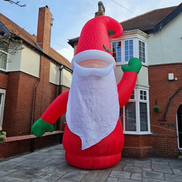 Samuel Alexander Giant: 20ft (6m) Outdoor Inflatable Light up Christmas Gonk with Raised Arm & LEDs