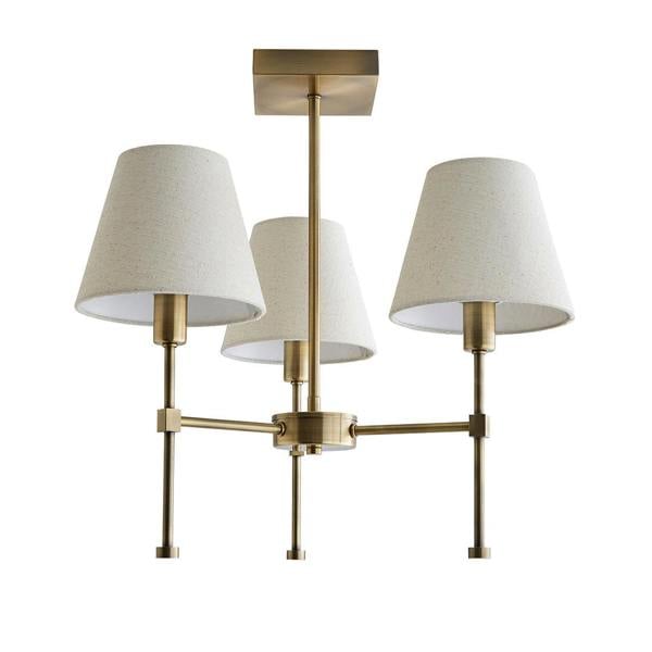 Pagazzi Lighting Taliah 3-Light Antique Brass Semi-Flush Ceiling Light