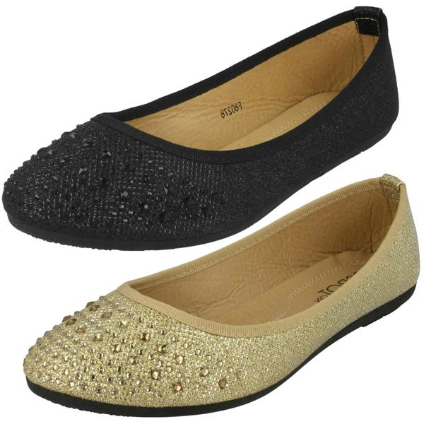 Spot On Ladies Spot On Flat Ballerinas