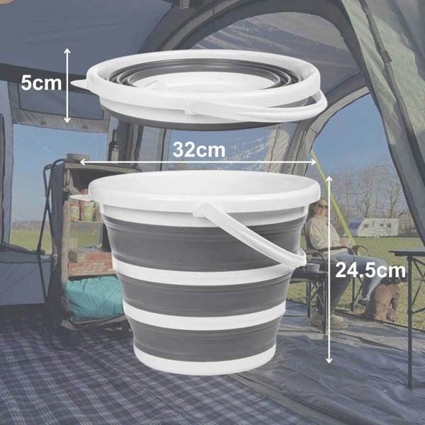 OLPRO Camping Shower Bundle - Fibreglass Toilet / Shower Tent, 10L Collapsible Folding Bucket, USB Battery Portable Shower