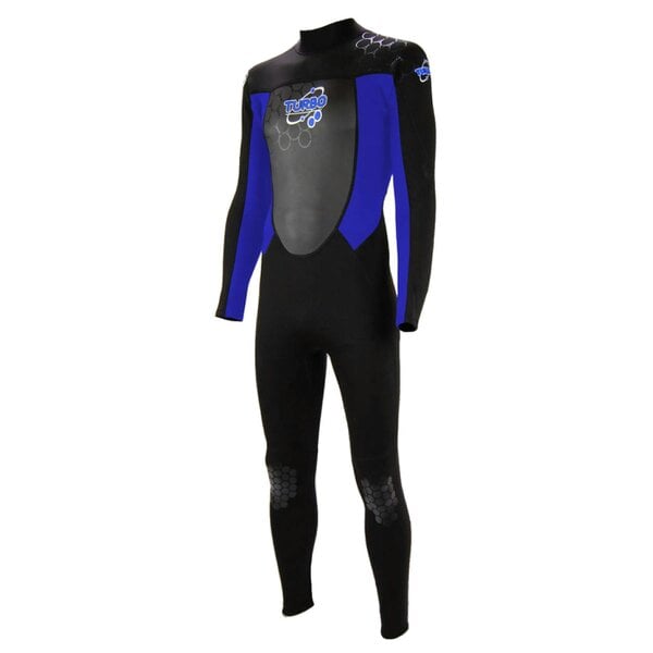 TWF Mens Turbo - Back Zip 2.5mm Fullsuit Wetsuit - Black/Blue