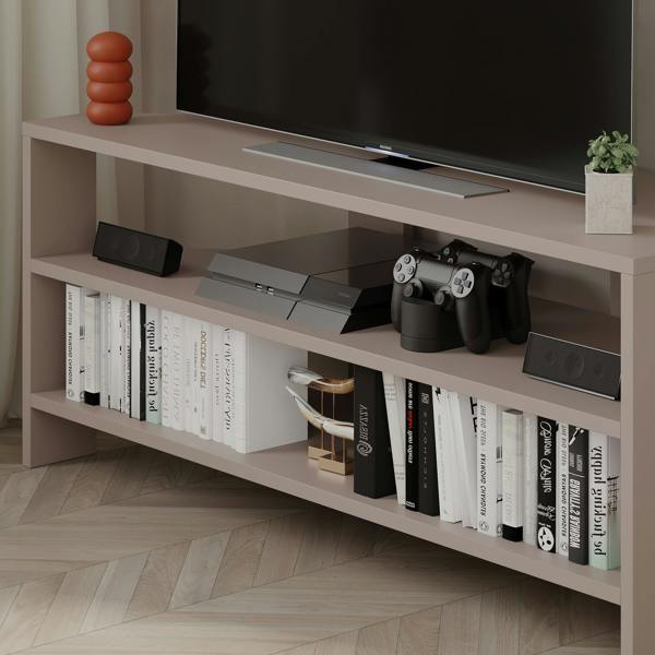 Decortie Thales Corner TV Stand for 32" TVs with Open Shelves & Soft Rounded Edge 110cm Modern Multimedia Console