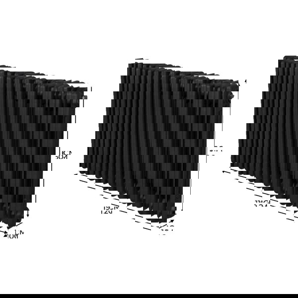 Monstershop Traditional 3 Column Radiator - 600 x 1192mm - Black