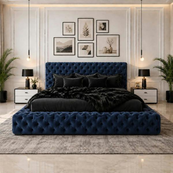 Paradise Beds Velmora Luxury Chesterfield Upholstered Bed Frame with Deep Button Headboard