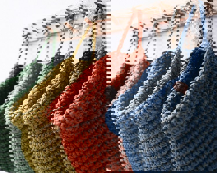 Zuri House Crochet hanging bags | PETROL