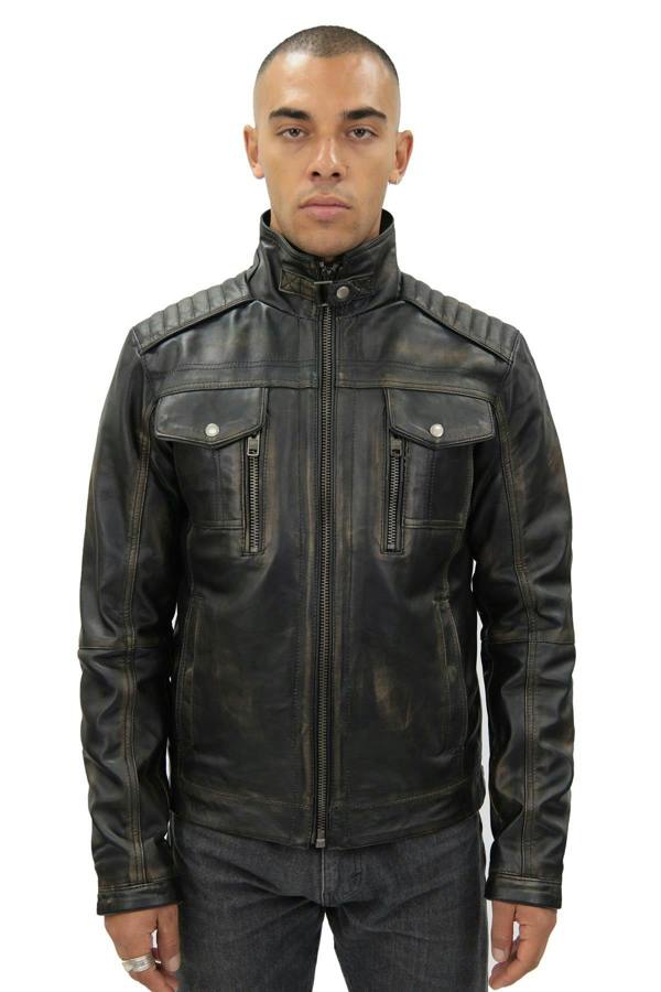 Infinity Leather Men's Vintage Leather Biker Jacket-Cape Town