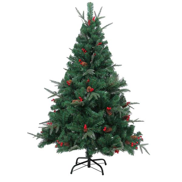 5ft to 6ft Artificial Nordic Fir Christmas Trees with PVC Branches, Frosted or Classic Green Finish image 1