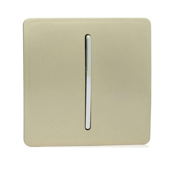 Trendi Switch 1 Gang Intermediate Rocker Light Switch in Champagne Gold