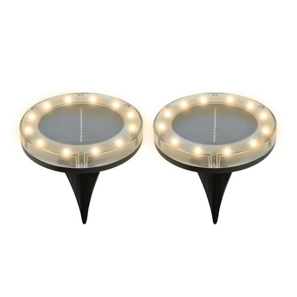Gardenwize Pack of 2 Solar Deck Lights – Bright White LED Outdoor Step & Pathway Lights