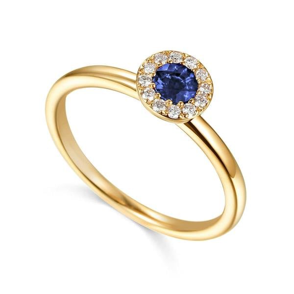 Sarah Layton Sapphire & Diamond Cluster Ring - 9ct Yellow Gold - NTR832SD-9YG