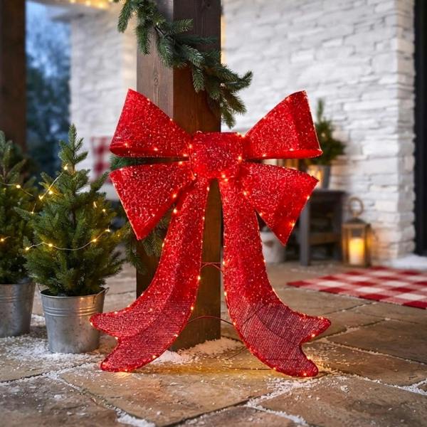Garden Greatness Christmas LED Twinkling Large Festive Bow
