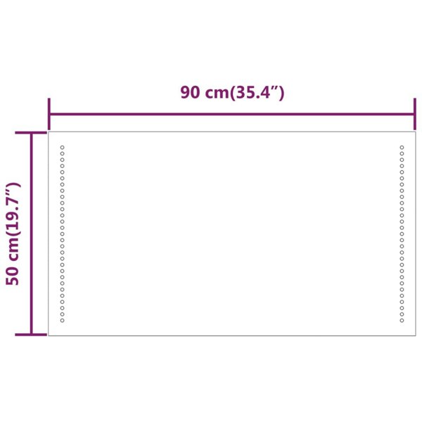 Berkfield LED Bathroom Mirror 90x50 cm