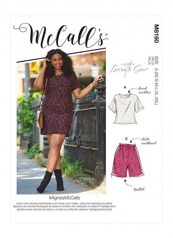 McCalls 8160 Paper Sewing Pattern – Women's Top, Dress, Shorts & Trousers, Size XS-XXL, Beginner, Easy
