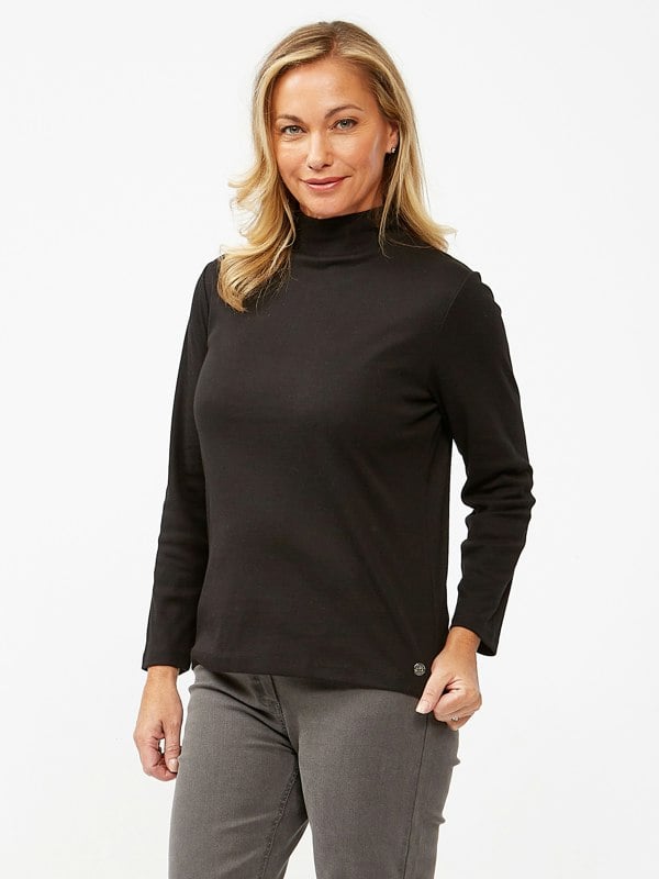 PennyPlain High Neck Top - Black