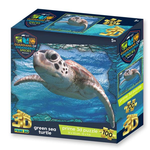 Prime 3D Puzzles Prime 3D Animal Planet GES Green Sea Turtle 100 Piece Puzzle