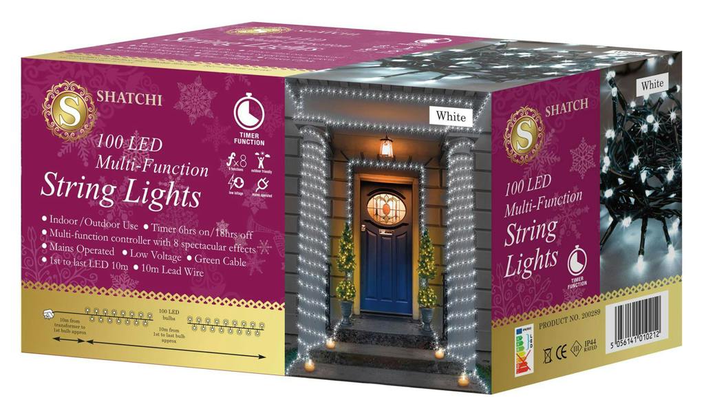 Cool White LED Multifunction Outdoor String Fairy Lights with Timer, Size Options 100 to 2000 LEDs image 7