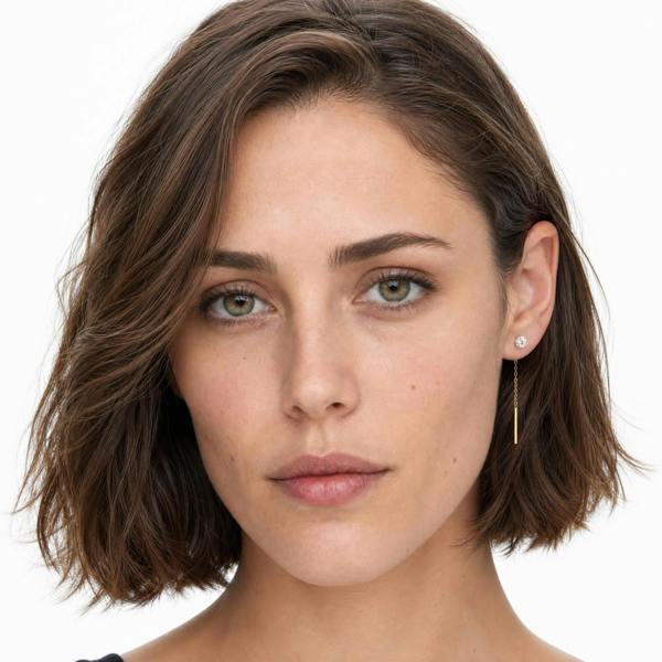 Gold Trip Single Crystal Threader Earrings