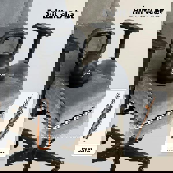 Levede Office Desk Chair Gaming Recliner Adjustable Height with Footrest Grey