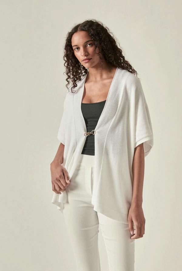 James Lakeland Relaxed Clasp Front Cover-Up - White