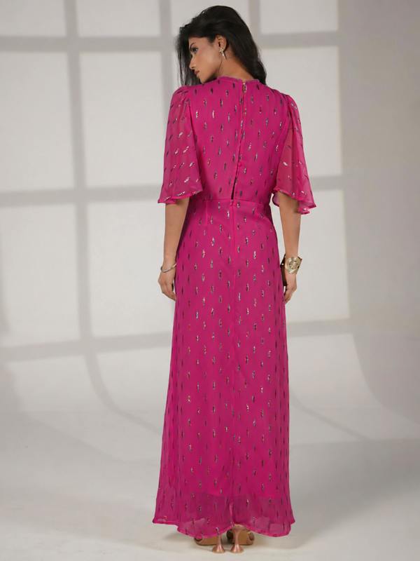 Rose & Nancy Talia Fuchsia Pink Maxi Dress